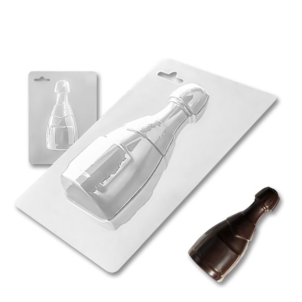Plastic chocolate mould A bottle of champagne mini size, A-00004