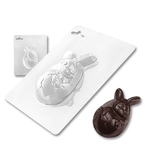 Plastic chocolate mould Easter Rabbit in an egg, A-00007