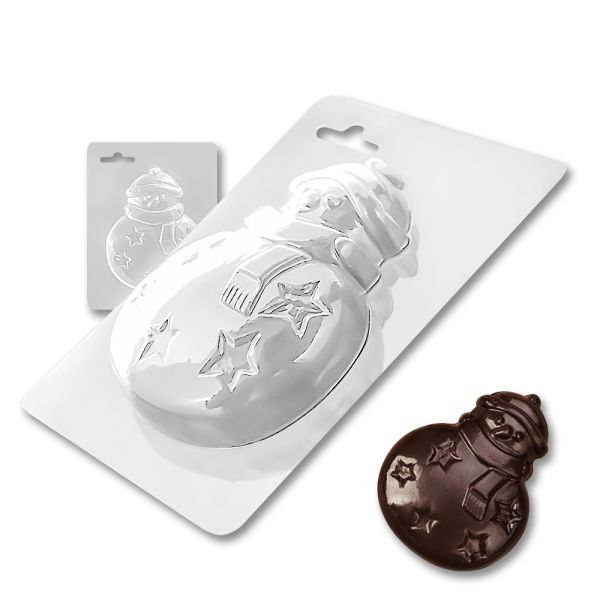 Plastic chocolate mould Snowman - tree topper, A-00010