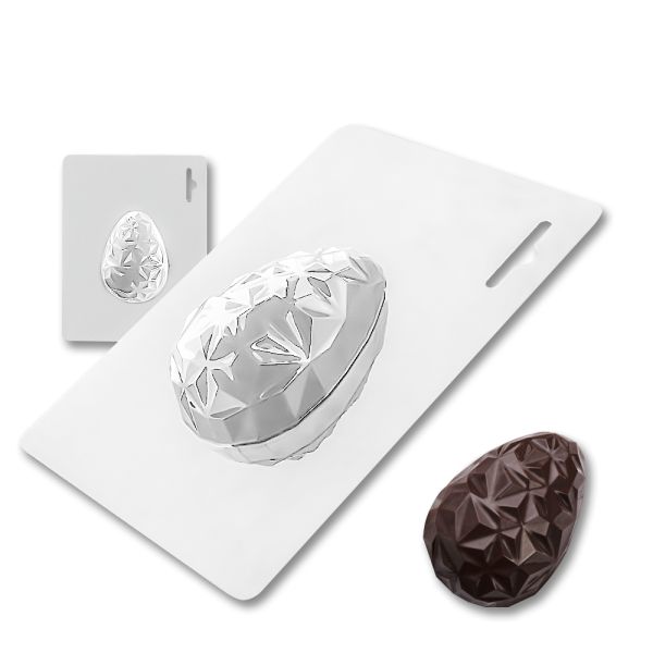 Plastic chocolate mould Easter Egg with rhombuses, A-00017