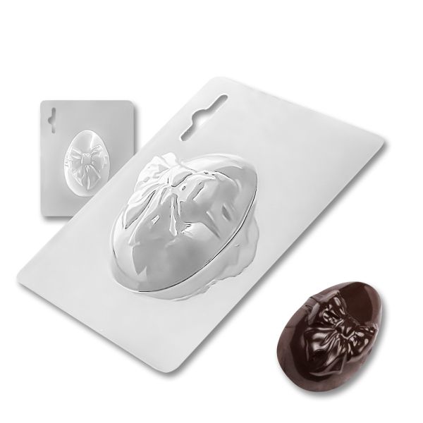 Plastic chocolate mould Easter Egg with a bow, A-00021