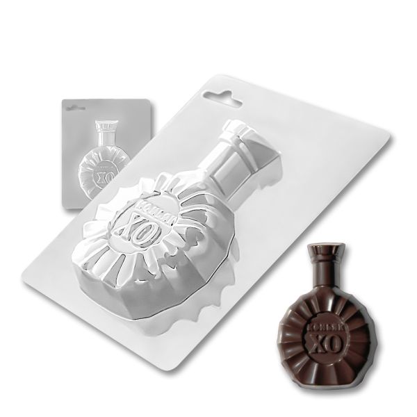 Plastic chocolate mould Bottle of cognac, A-00025