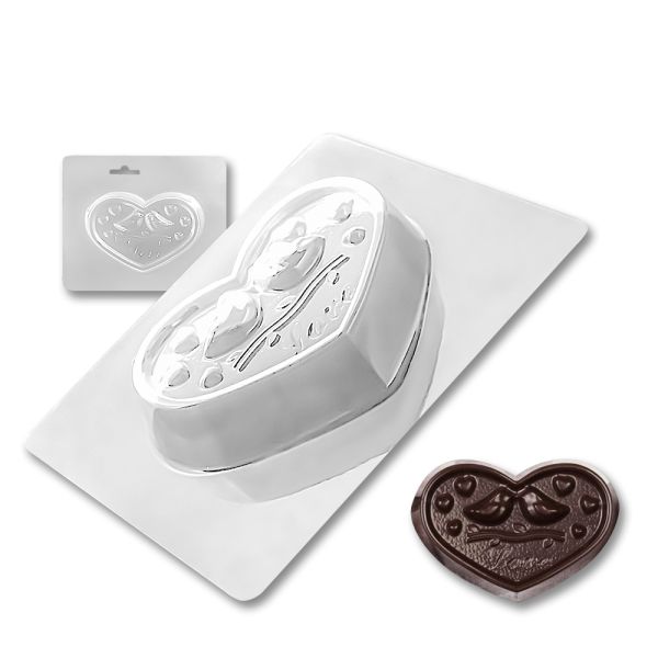 Plastic chocolate mould Heart - Love, A-00027