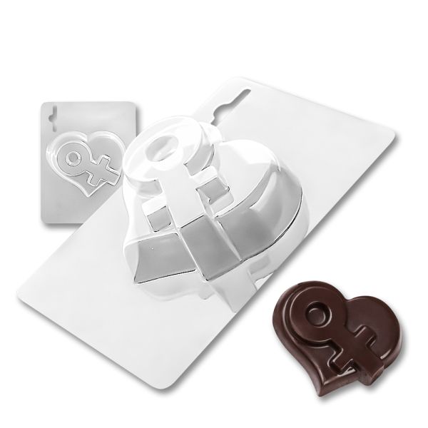 Plastic chocolate mould Woman's heart, A-00031