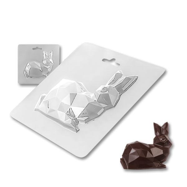 Plastic chocolate mould Easter Rabbit in rhombuses, A-00038