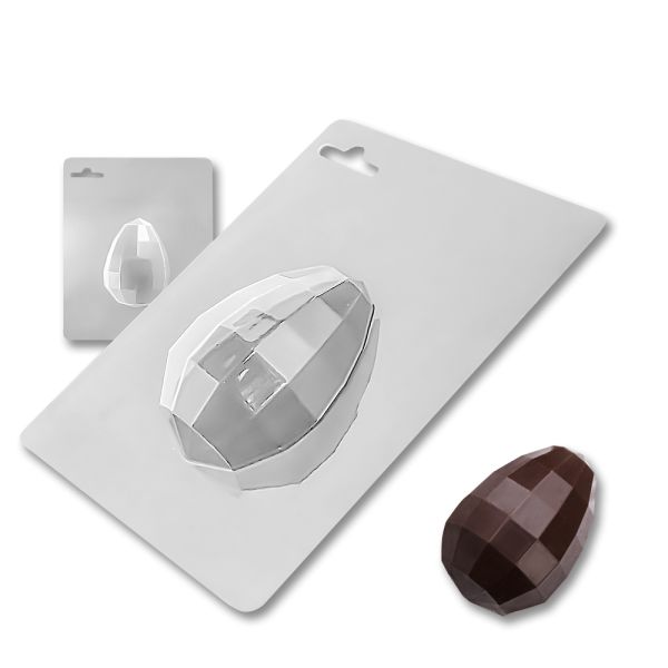 Plastic chocolate mould Easter Egg in squares, A-00039