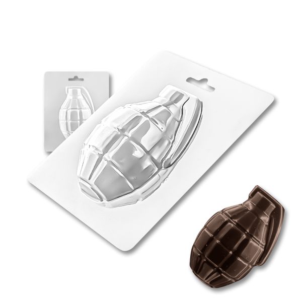 Plastic chocolate mould Hand grenade, A-00074