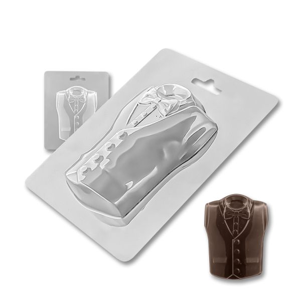 Plastic chocolate mould Suit with a bow tie, A-00079