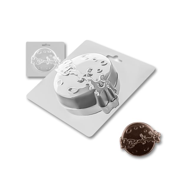 Plastic chocolate mould Santa Claus on reindeer, A-00092