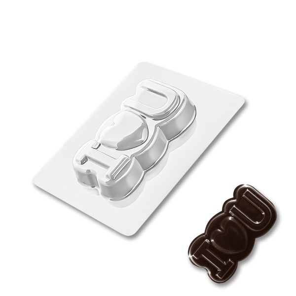 Plastic chocolate mould Chocolate bar - I LOVE YOU, A-00108