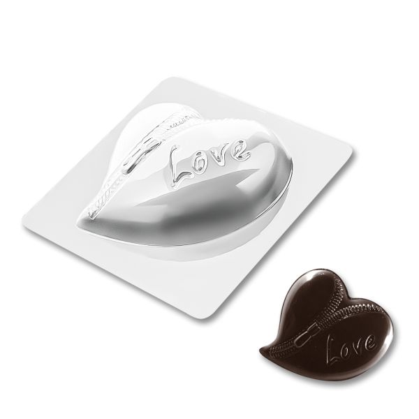 Plastic chocolate mould Heart on the lock, A-00109