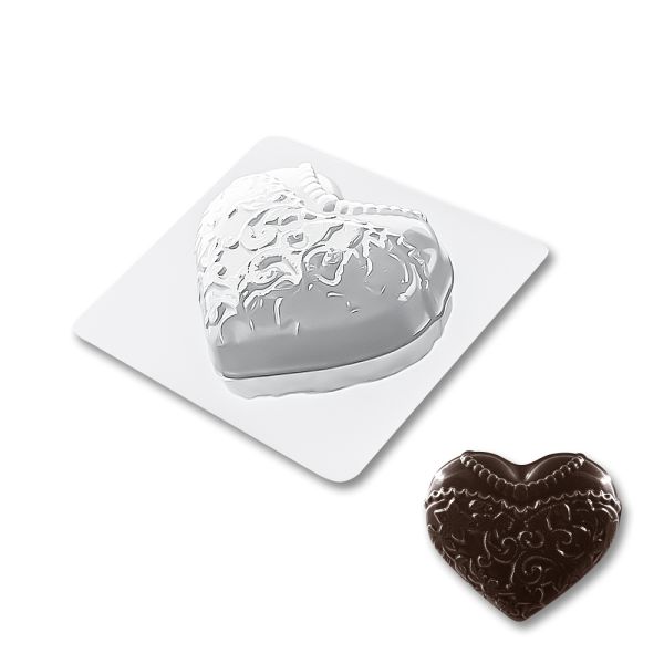 Plastic chocolate mould Bridal heart, A-00111