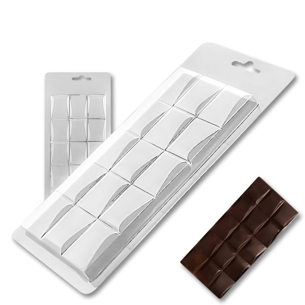 Plastic chocolate mould Chocolate bar - Wave, B-00003