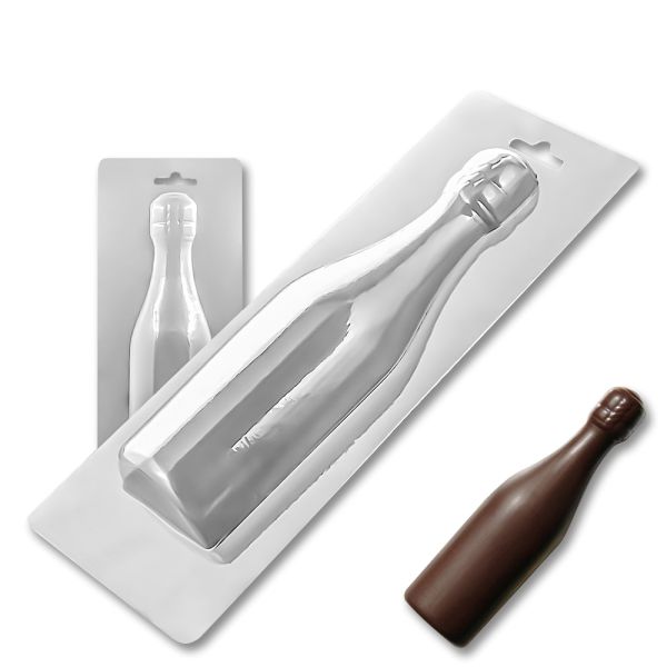 Plastic chocolate mould Bottle of champagne, B-00004