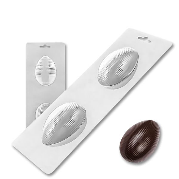 Plastic chocolate mould Easter Egg with thin lines, B-00006