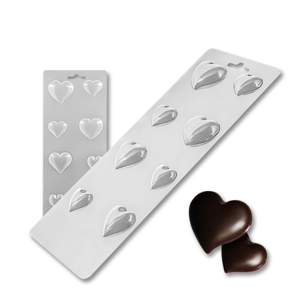 Plastic chocolate mould Small hearts for cakes, B-00015