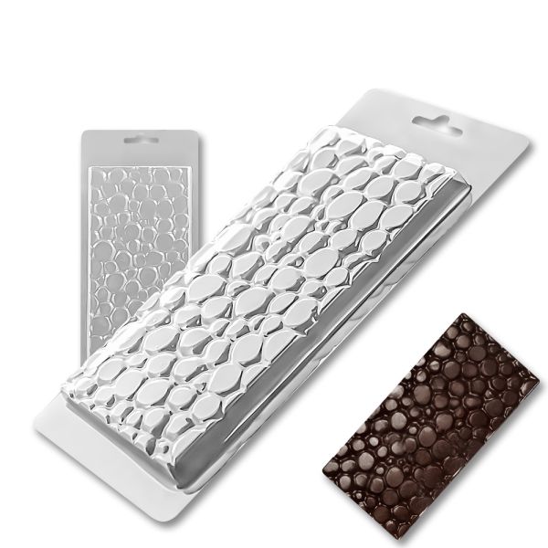 Plastic chocolate mould Chocolate bar - Bubbles, B-00021