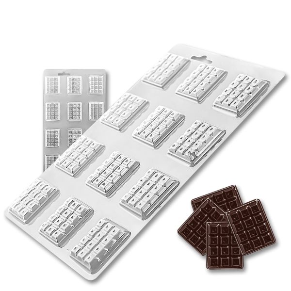 Plastic chocolate mould Mini bars with a hole, C-00002