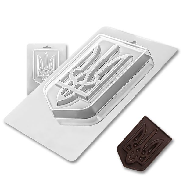 Plastic chocolate mould Crest of Ukraine, C-00008