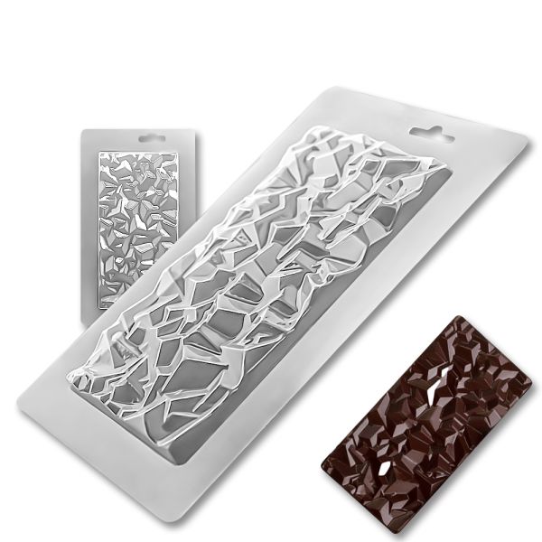 Plastic chocolate mould Chocolate bar - Splinters, C-00009