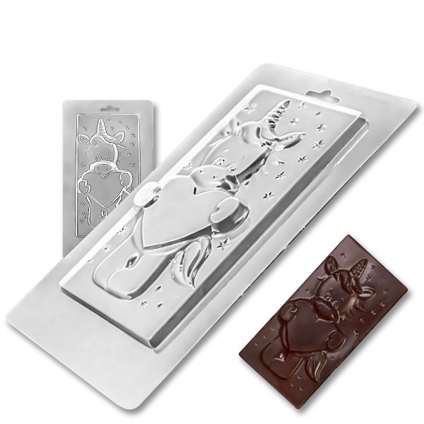 Plastic chocolate mould Unicorn with a heart, C-00022