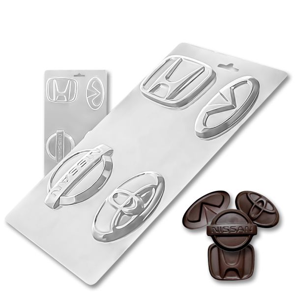 Plastic chocolate mould Car badges 2, C-00033