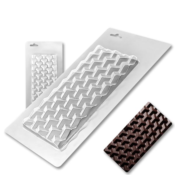 Plastic chocolate mould Chocolate bar - T-angle, C-00044