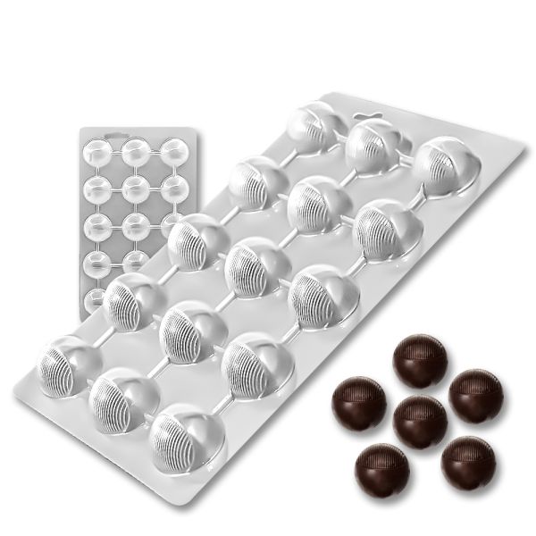 Plastic chocolate mould Striped candies 15 pcs, C-00045