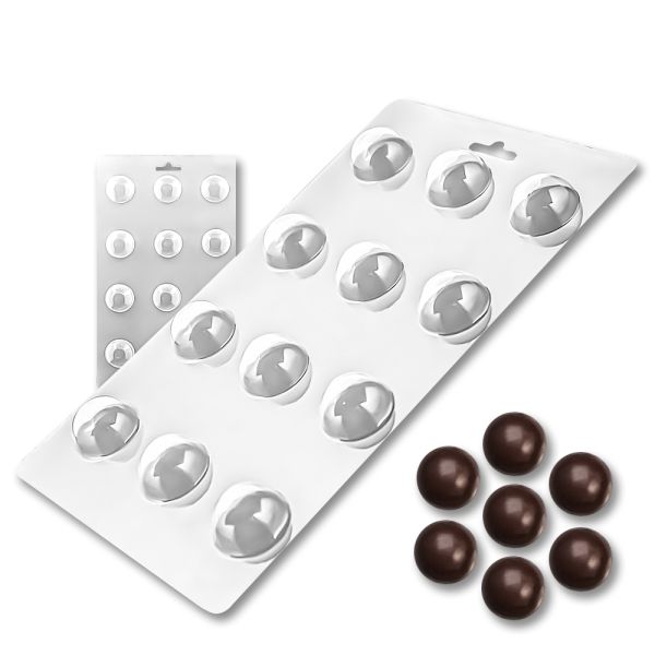 Plastic chocolate mould Semi-spheres 2,5 cm, C-00046