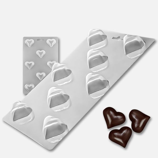 Plastic chocolate mould Heart Candies, C-00052