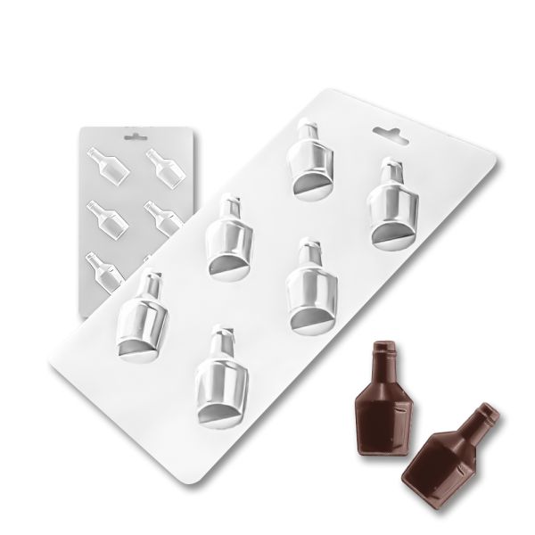 Plastic chocolate mould Mini bottles of cognac, C-00069