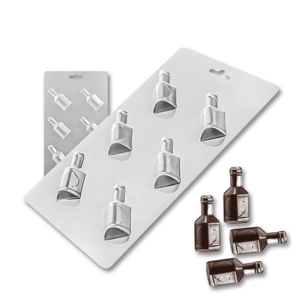 Plastic chocolate mould Mini bottles of whiskey, C-00070