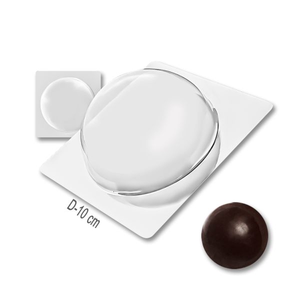 Plastic chocolate mould Semi-sphere 10 cm, C-00073