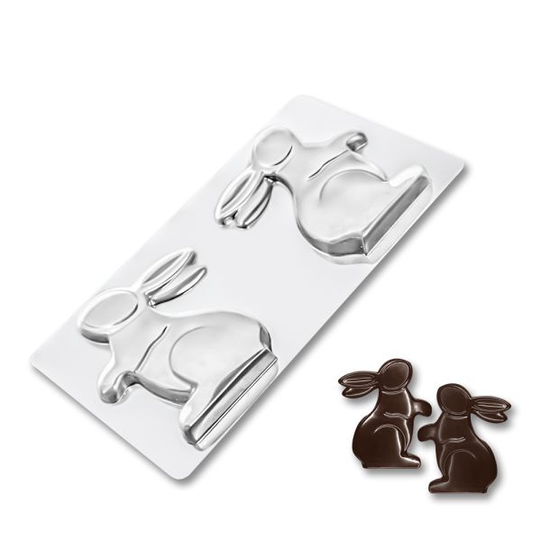 Plastic chocolate mould 3D Rabbit for Easter, C-00078