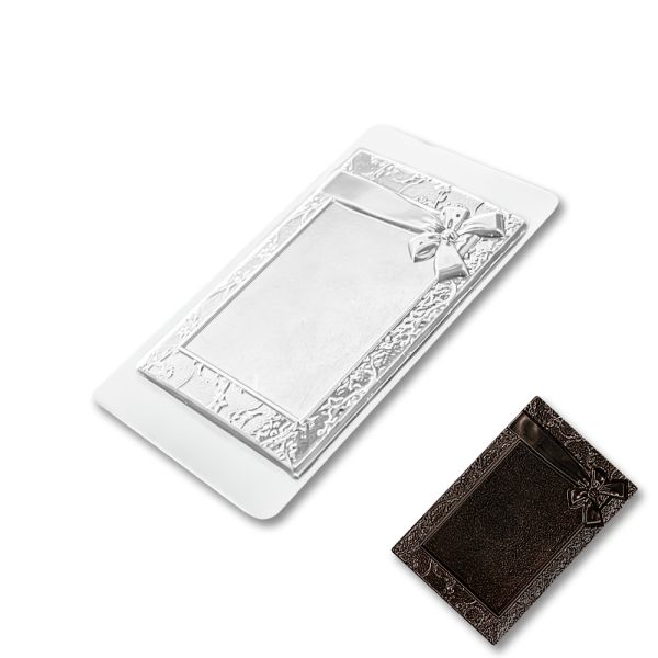 Plastic chocolate mould Frame with a bow, C-00079