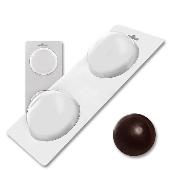 Plastic chocolate mould Semi-spheres 8 cm, D-00003
