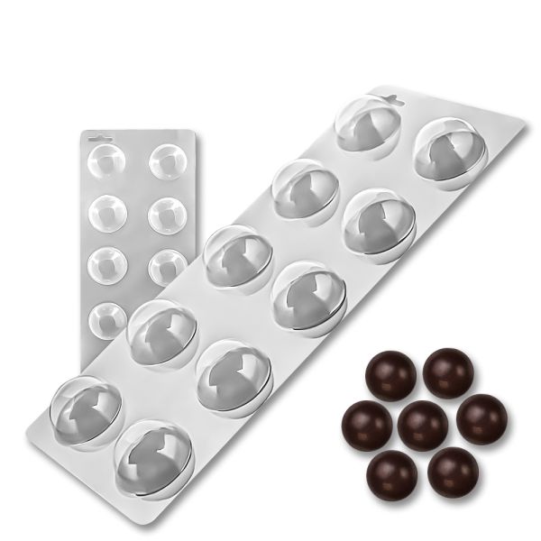 Plastic chocolate mould Semi-spheres 4 cm 10 pcs, D-00006