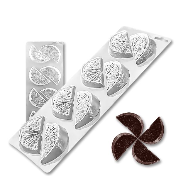 Plastic chocolate mould Lemon wedges, D-00009