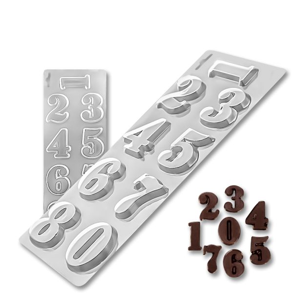 Plastic chocolate mould Numbers 0-9, D-00012