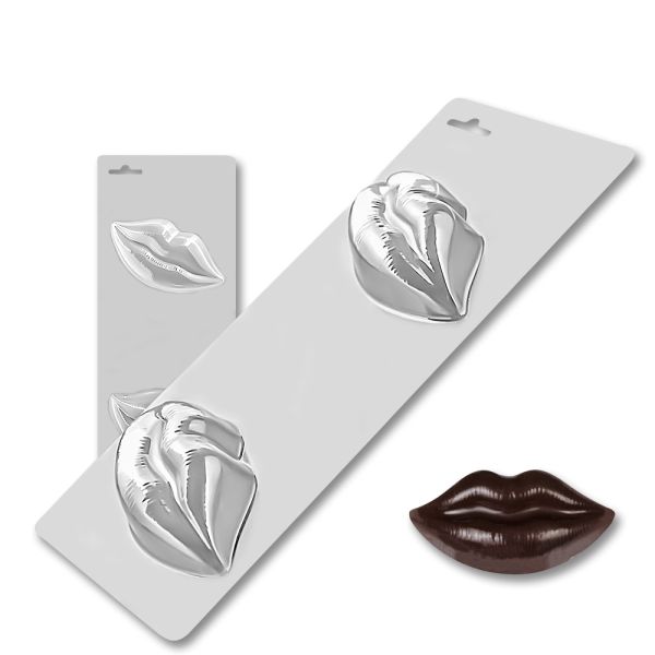 Plastic chocolate mould Lips maxi size 2 pcs, D-00018