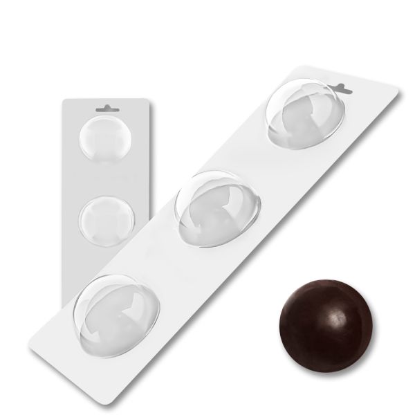 Plastic chocolate mould Semi-spheres 5,5 cm 3 pcs, D-00019