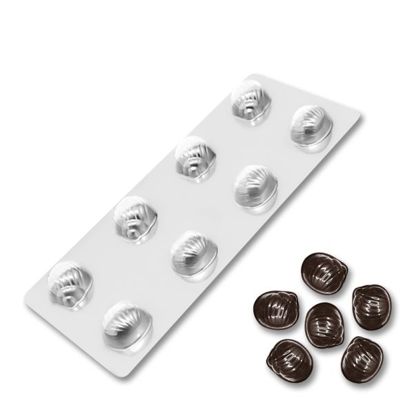 Plastic chocolate mould Candies in the shape of a shell 8 pcs, D-00023