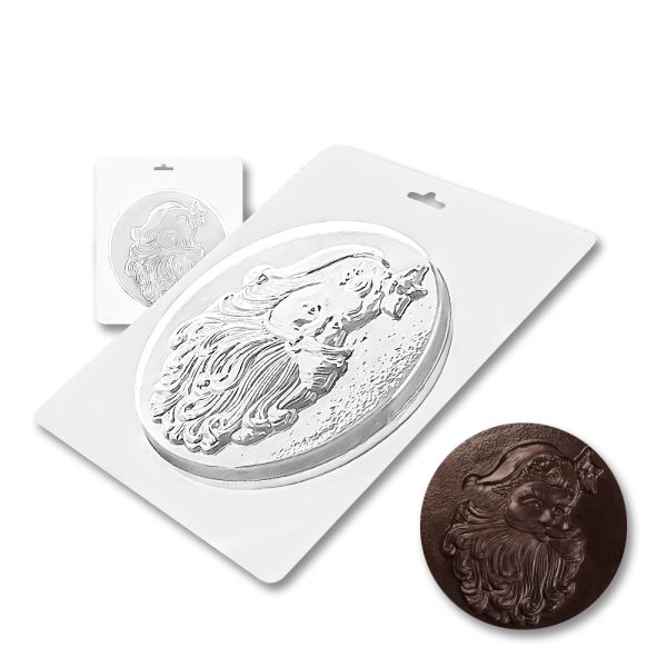 Plastic chocolate mould Santa Claus's face, E-00004