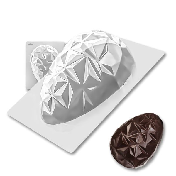 Plastic chocolate mould Easter Egg in rhombuses, E-00006