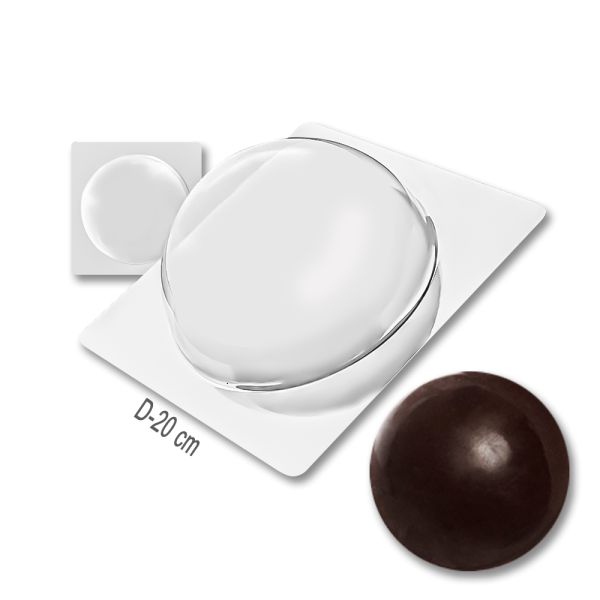 Plastic chocolate mould Semi-sphere 20 сm, E-00015
