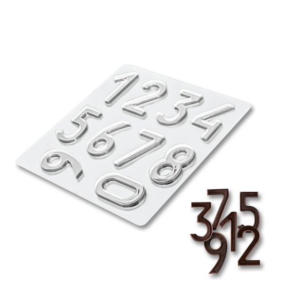 Plastic chocolate mould Numbers 0-9, E-00025